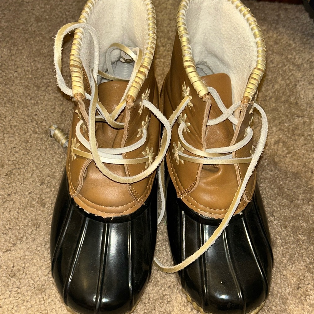 Jack Rogers Brown and Black Duck Boots